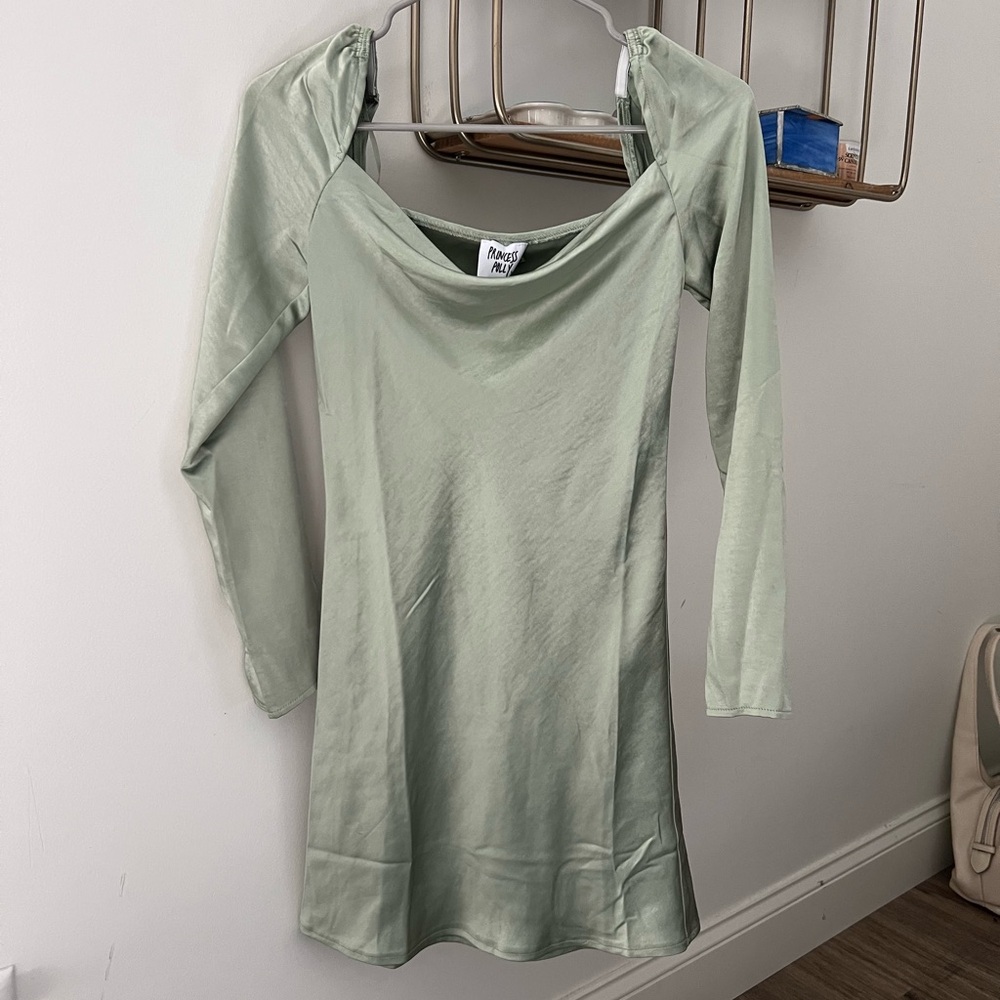 Princess Polly Mint Green Long Sleeve Dress